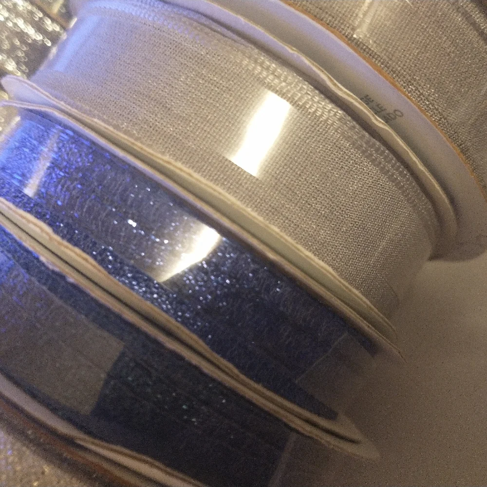 Offray Ribbon‎ Spool Various Metallic Glitter Lot Of 15 Arts Crafts Scrapbooking